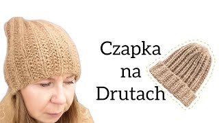 Jak dziergać Czapkę na Drutach Nowy wzór [upl. by Ettenwad]