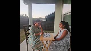 Chess time Mom amp daughter💓💓 Anukokunda oka Roju movie songs dont miss the end🤣🤣😂🤣 [upl. by Attelra]