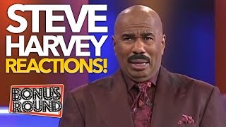 Classic STEVE HARVEY REACTIONS On Family Feud These Are TOO FUNNY [upl. by Eillib244]