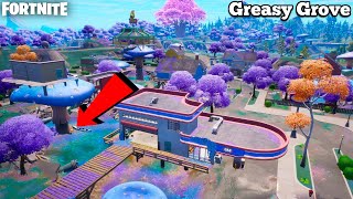 NEW GREASY GROVE LOCATION GAMEPLAY  FORTNITE LOOTING GUIDE [upl. by Tjader]