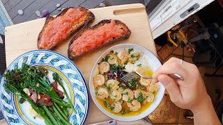 30Minute POV Meal Gambas al Ajillo Pa Amb Tomaquet and Broccolini with Chorizo [upl. by Elyrpa875]