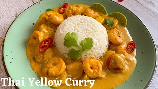 Delicious Thai Yellow Curry  Thai Yellow Curry With Prawns  Prawn Curry [upl. by Aihtenyc467]