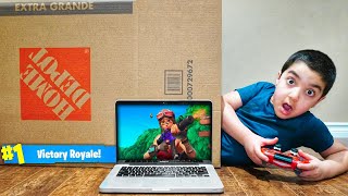 I Mailed My Little Brother In A Cardboard Box amp He Played Fortnite While Getting Mailed [upl. by Lagas429]