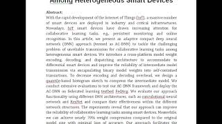 AC DNN An Adaptive Compact DNNs Architecture for Collaborative Learning Among Heterogeneous Smart De [upl. by Parks]