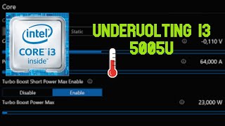 Undervolting  i3 5005u  decrease CPU temperature INCREASE PERFORMANCE  INTEL [upl. by Schiro]