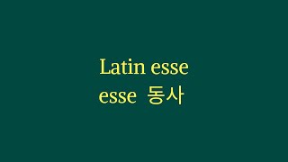 라틴어 esse동사 [upl. by Guarino]