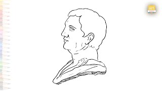 Pompeius Magnus drawing easy  Outline drawings How to draw Pompeius Magnus easy steps  artjanag [upl. by Claiborne771]