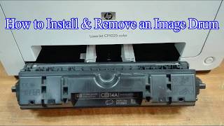 How to Remove amp Install HP CLJ CP1025 Color Image Drum [upl. by Nosemyaj]