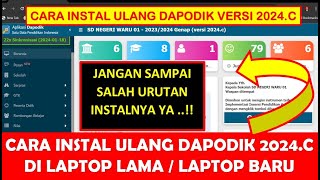 CARA INSTAL ULANG DAPODIK 2024C DI LAPTOP LAMA ATAU LAPTOP BARU [upl. by Salomon]