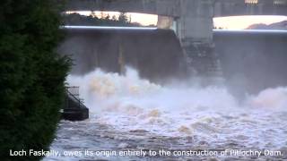 Pitlochry Dam and Fish Ladder in full spate [upl. by Etnud]