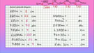 JEDNOSTKI DŁUGOŚCI zamiana jednostek  klasa 4 zadanie 1 [upl. by Narayan]
