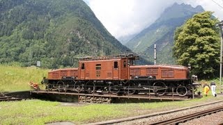 Bahnverkehr am Gotthard  Historisches in Erstfeld [upl. by Anirtac]