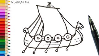 How to draw a Viking Longship [upl. by Lesnah]