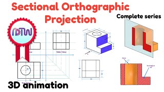 Sectional Orthographic Projections in Engineering Drawing  Complete Guide [upl. by Resarf]