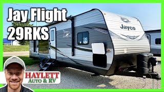 FARMHOUSE 2021 Jay Flight 29RKS Rear Kitchen Travel Travel Trailer by Jayco RV Review [upl. by Camella857]