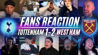 PREMIER LEAGUE FANS REACTION TO TOTTENHAM 12 WEST HAM  NO FILTER VERSION [upl. by Aronek]