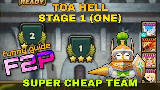 F2P TOA HELL STAGE 1  1F SUMMONERS WAR SW [upl. by Dweck]