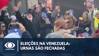 Urnas fechadas na Venezuela Apuração deve começar em breve [upl. by Laehcym287]