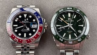 Rolex vs Grand Seiko GMT Master II Pepsi vs Spring Drive GMT SBGE257 Comparison Test [upl. by Lenhard]