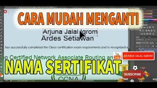 MENGGANTI NAMA SERTIFIKAT DENGAN NAMA SENDIRI MENGGUNAKAN ADOBE PHOTOSHOP [upl. by Drandell29]