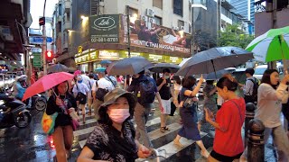 4K 🇹🇭 Walking In The Rain In Bangkok Thailand  Rainy City Ambience [upl. by Nosredneh]