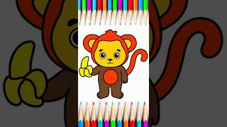 Monkey painting 🐒 monkey artforkids painting monkeyvideo shortvideo shorts [upl. by Earej]