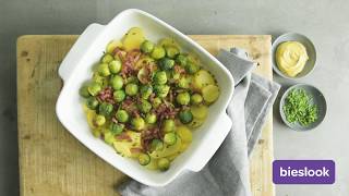 Verrassend makkelijk met SPAR ovenschotel met spruitjes aardappelschijfjes en spekjes [upl. by Rodolphe450]