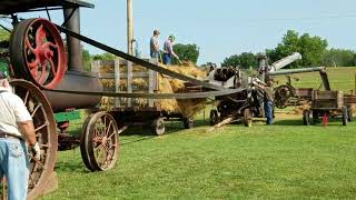 1913 Aultman Taylor steam tractor running a threshing machine [upl. by Ness]