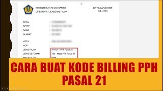 cara buat kode billing pph pasal 21 djponline [upl. by Kidder233]