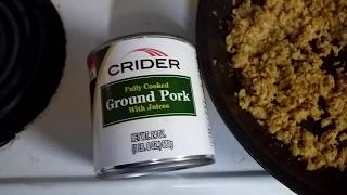 Crider Canned Fully Cooked Ground Pork Product Review Followup [upl. by Philana]