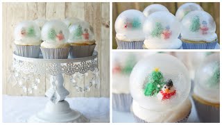 Snow globe cupcakes  isomalt dome tutorial [upl. by Arenat]