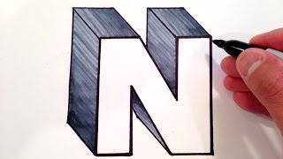 How to Draw the Letter N in 3D [upl. by Berstine]