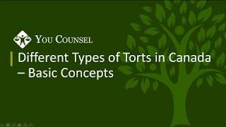 Different Types of Torts in Canada  Basic Concepts [upl. by Nyrrek]