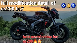 🔥👌best modifications for ns 200bs7 ☠️in detail modified modification ns200bs7 ns200 rider love [upl. by Dulce]