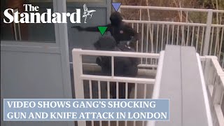 Video shows gangs shocking gun and knife attack in broad daylight at Hackney Central station [upl. by Olnay]