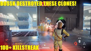 Star Wars Battlefront 2  Bossk absolutely wrecks this team 100 Killstreak CUTE EARS FTW [upl. by Ahsienahs540]