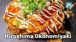 Hiroshima Okonomiyaki Japanese Savory Pancake [upl. by Eninahs970]