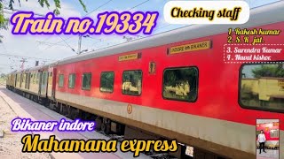 Train no 19334 bikaner indore Mahamana express Full journey  Mahamana express [upl. by Ibbison]