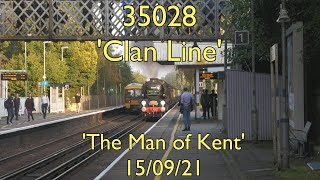 35028 Clan Line Digs In Over Martin Mill Bank  The Man of Kent  15921 [upl. by Bathsheba]