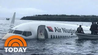 Plane Crashes Into Pacific Ocean Makes Miracle Landing  TODAY [upl. by Inaej]