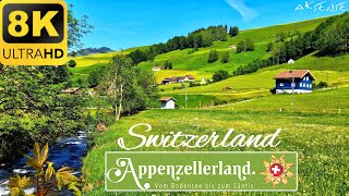 8K  APPENZELL – WASSERAUEN Switzerland Villages  Walking Tour  8K HDR Video [upl. by Tabbitha]