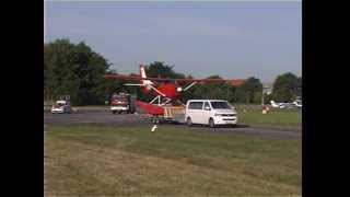 Flugplatz Kamenz  Wasserflugzeug startet von fahrendem Anhänger [upl. by Euqininod]