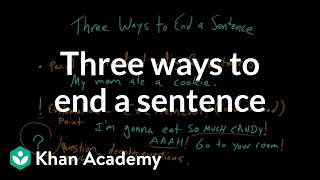 Three ways to end a sentence  Punctuation  Khan Academy [upl. by Nnahsal]