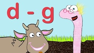 Learn Words D  G with the Word Worm  Toddler Fun Learning [upl. by Gorrono742]