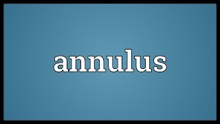 Annulus Meaning [upl. by Maril]