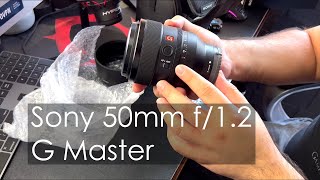 Sony 50mm 12 G Master Unboxing [upl. by Ocire]