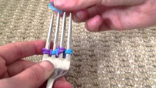 How to make a twizzler loom band on a fork [upl. by Farron]