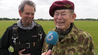 Tandemsprong Paracommando veteraan Loek Middel 98 met het Korps Commandotroepen op 2452023 [upl. by O'Grady]