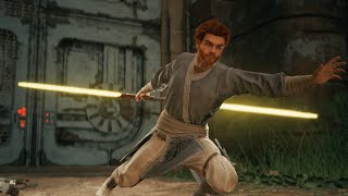 CRAZY Double Bladed Lightsaber Finishing Moves in Jedi Survivor [upl. by Nnylsaj]