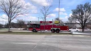 Schaumburg IL Fire Department Reserve Tower Ladder Responding [upl. by Issie]